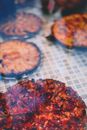 Assorted tasty pies on table during festive event