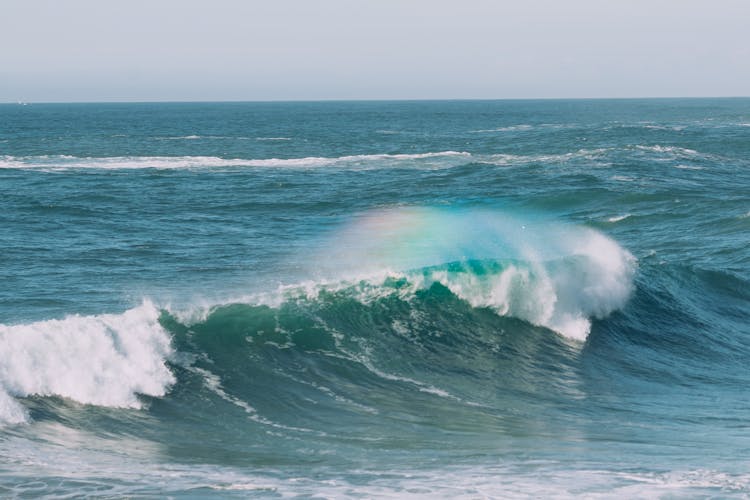 Stormy Sea With Fast Water Flow In Daytime