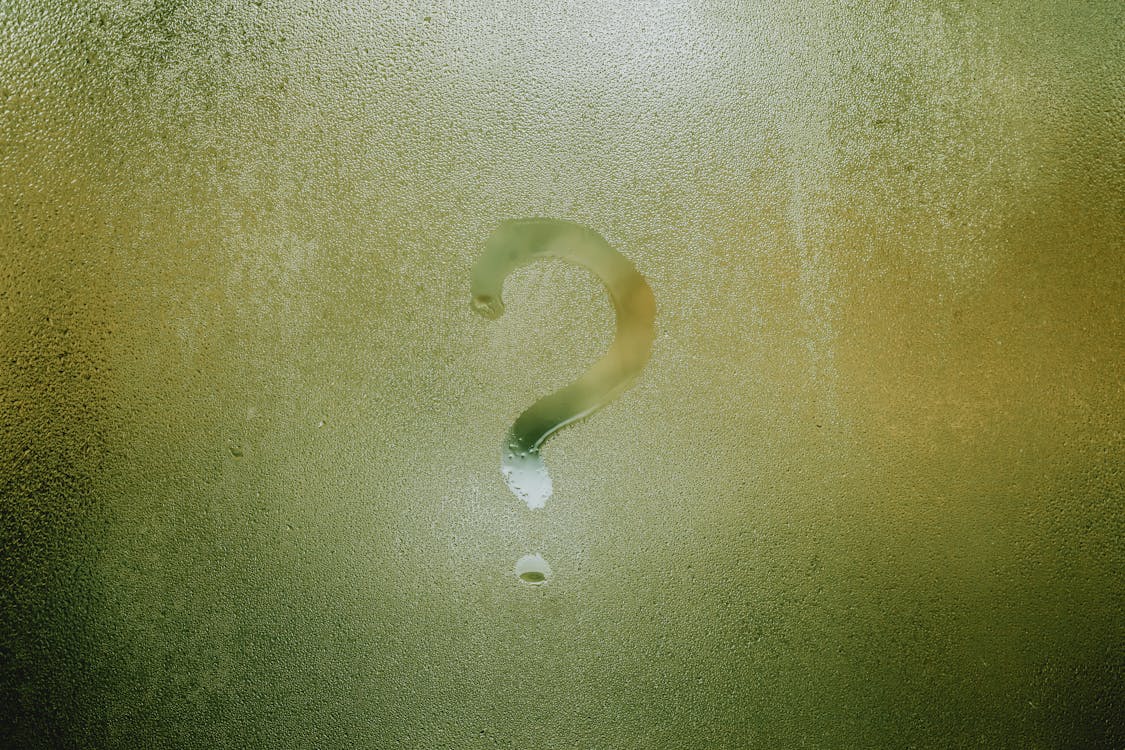 Free Misted Window with Question Mark Stock Photo