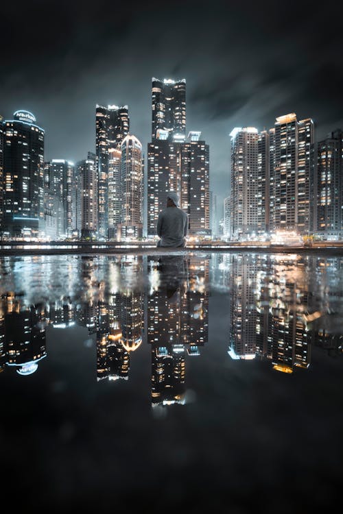 Free City Skyline during Night Time Stock Photo