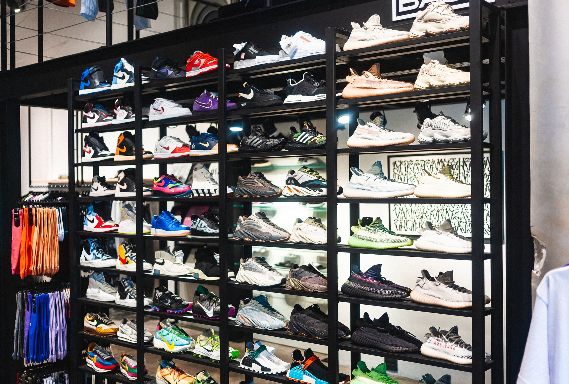 Branded Sneakers on Shelves