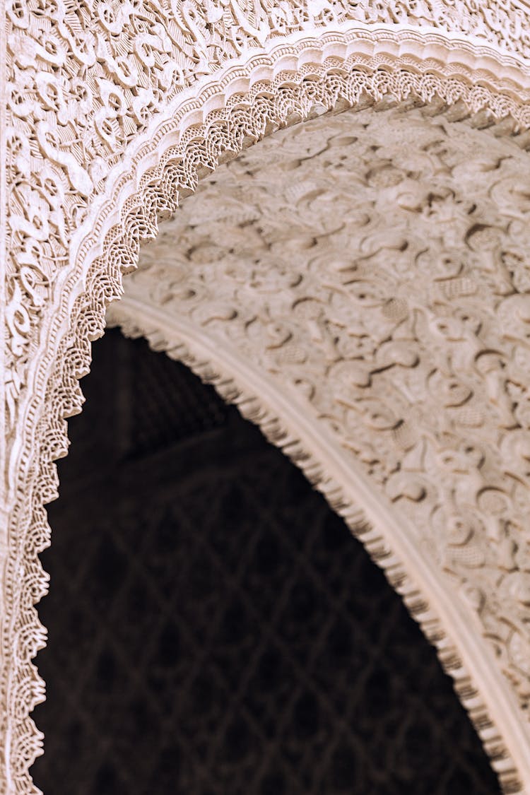 Ornamental Arch Of Old Masonry Palace In Town