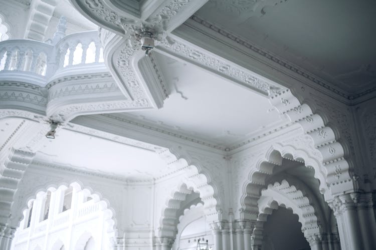 Interior Of Old Building With Ornamental Ceiling