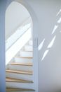 Modern staircase in house under sunlight