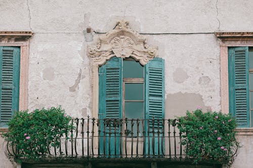 Old residential building with balcony