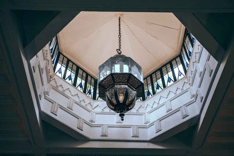 Oriental Chandelier In Spacious Modern Palace