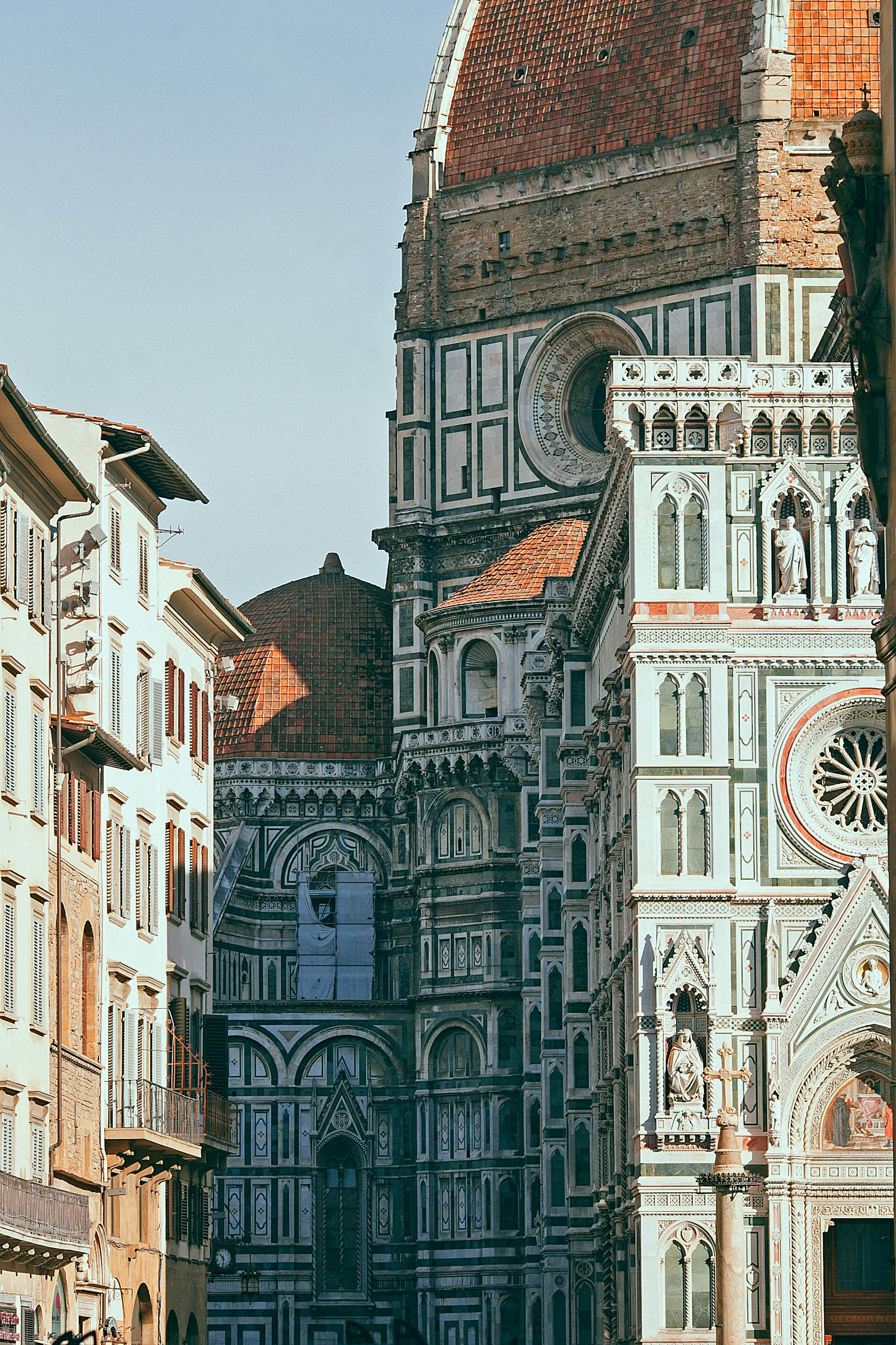 aged medieval cathedral in old city