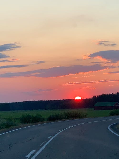 Imagine de stoc gratuită din apus, soare rosu