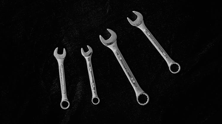 A Set Of Silver Wrenches