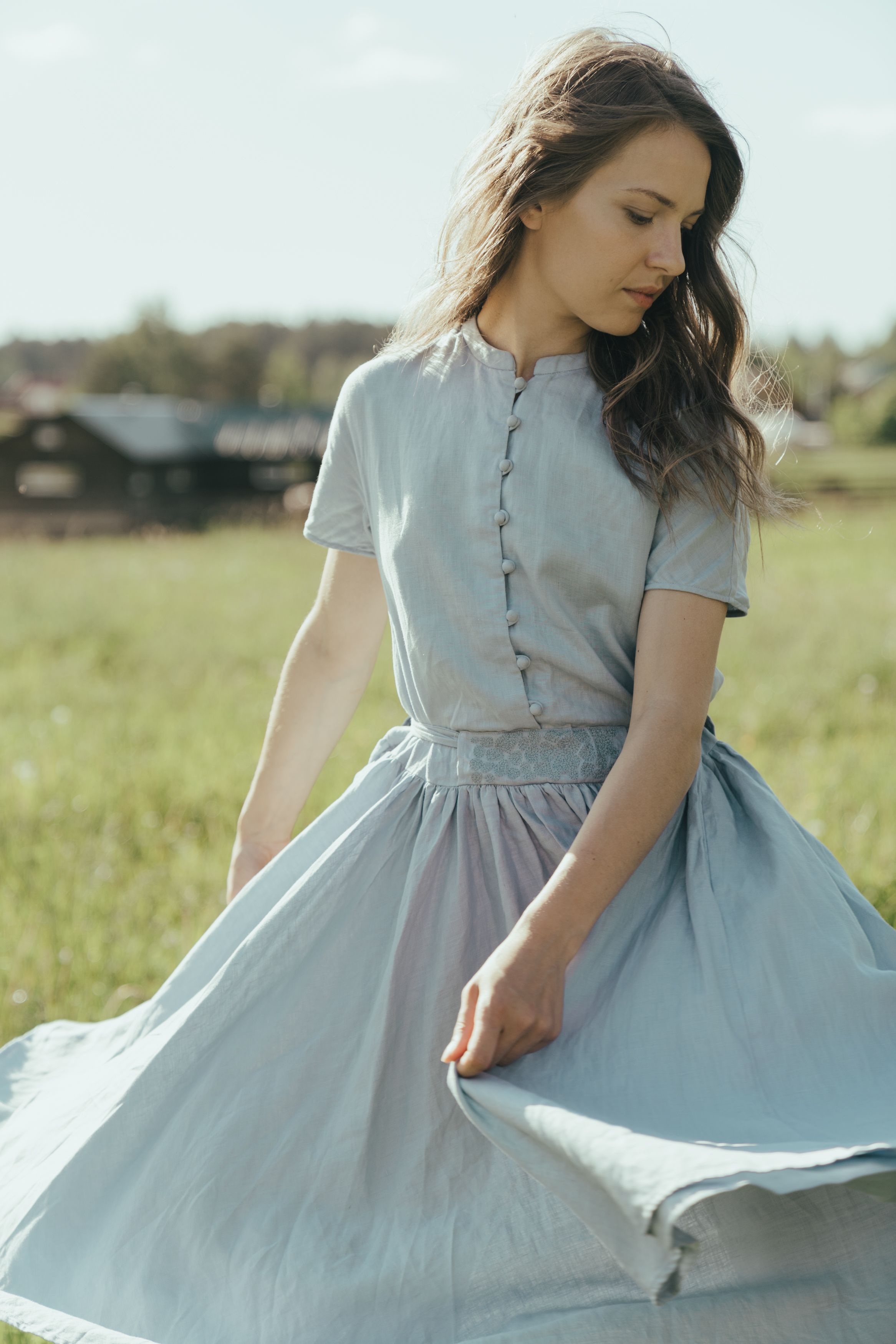 Woman in White Dress Sitting on Green Grass · Free Stock Photo