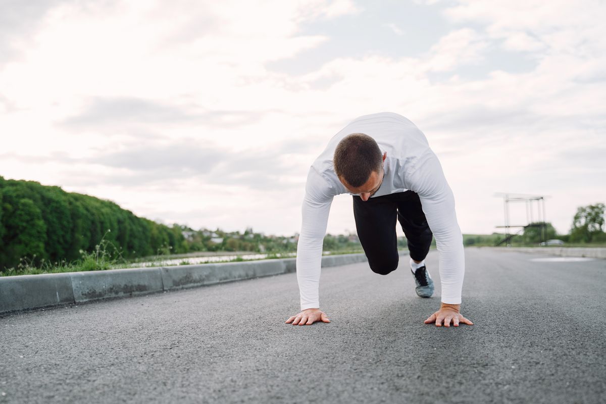 Man getting ready for a morning run