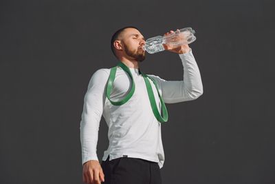 Person drinking water — hydration