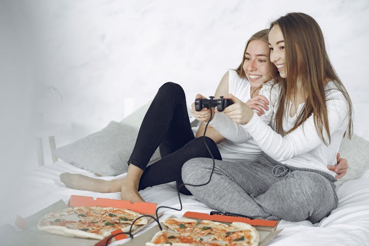 Happy Women Playing Games Together