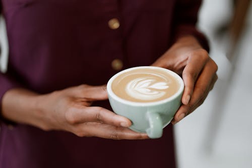 Free Selective Focus Photo of Latte Drink on a Ceramic Cup  Stock Photo