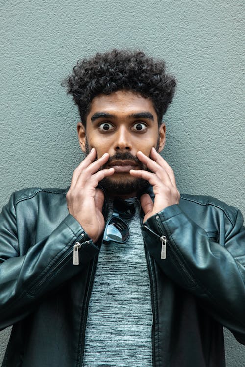 A Man in Black Leather Jacket