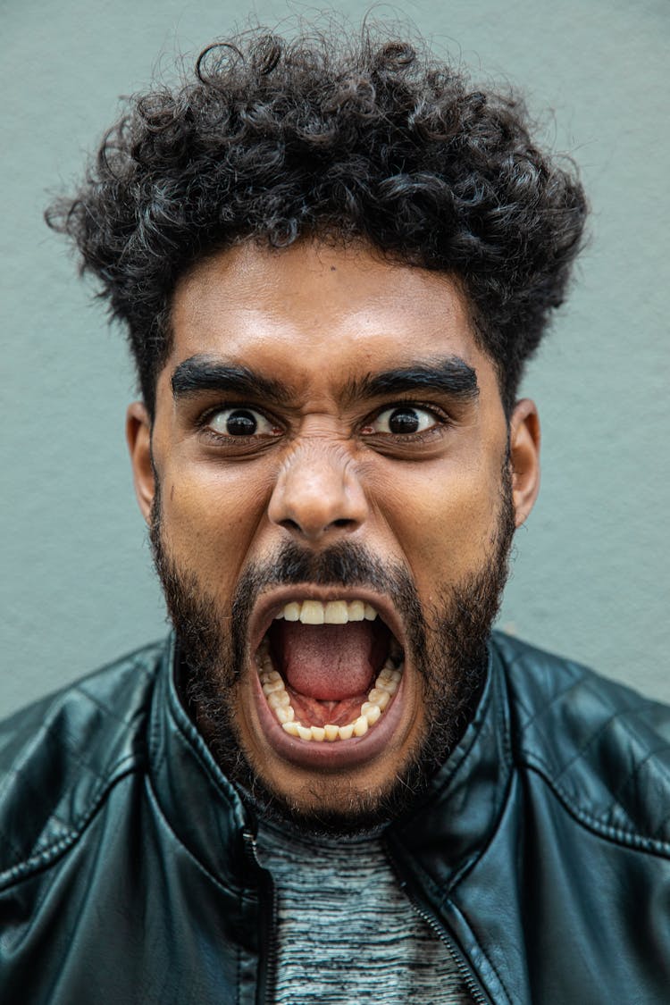 Close Up Photo Of A Man Shouting