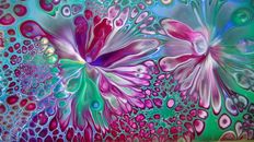 Pink and Green Abstract Painting