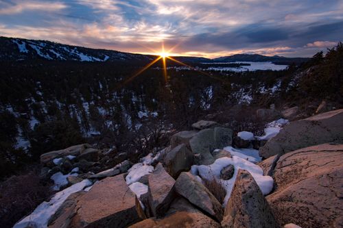 Free stock photo of big bear lake, mountain sunset, snowy mountain Stock Photo