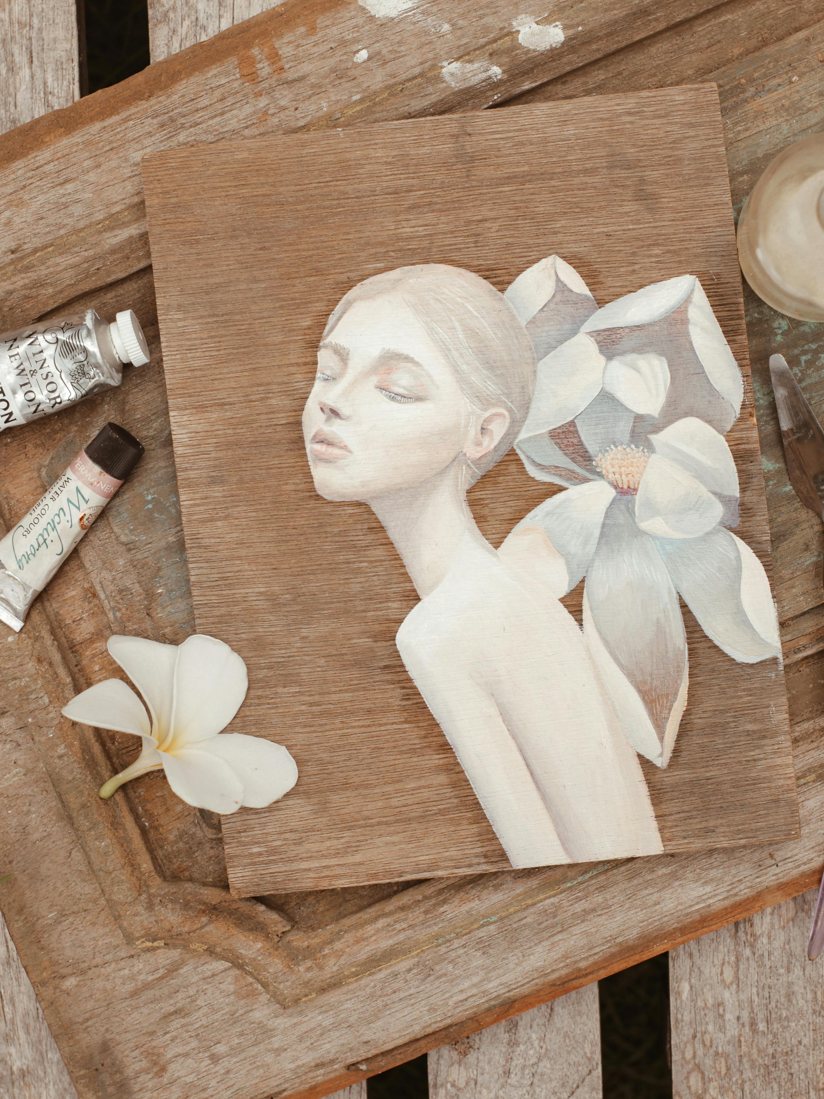 Painting on Wooden Board · Free Stock Photo