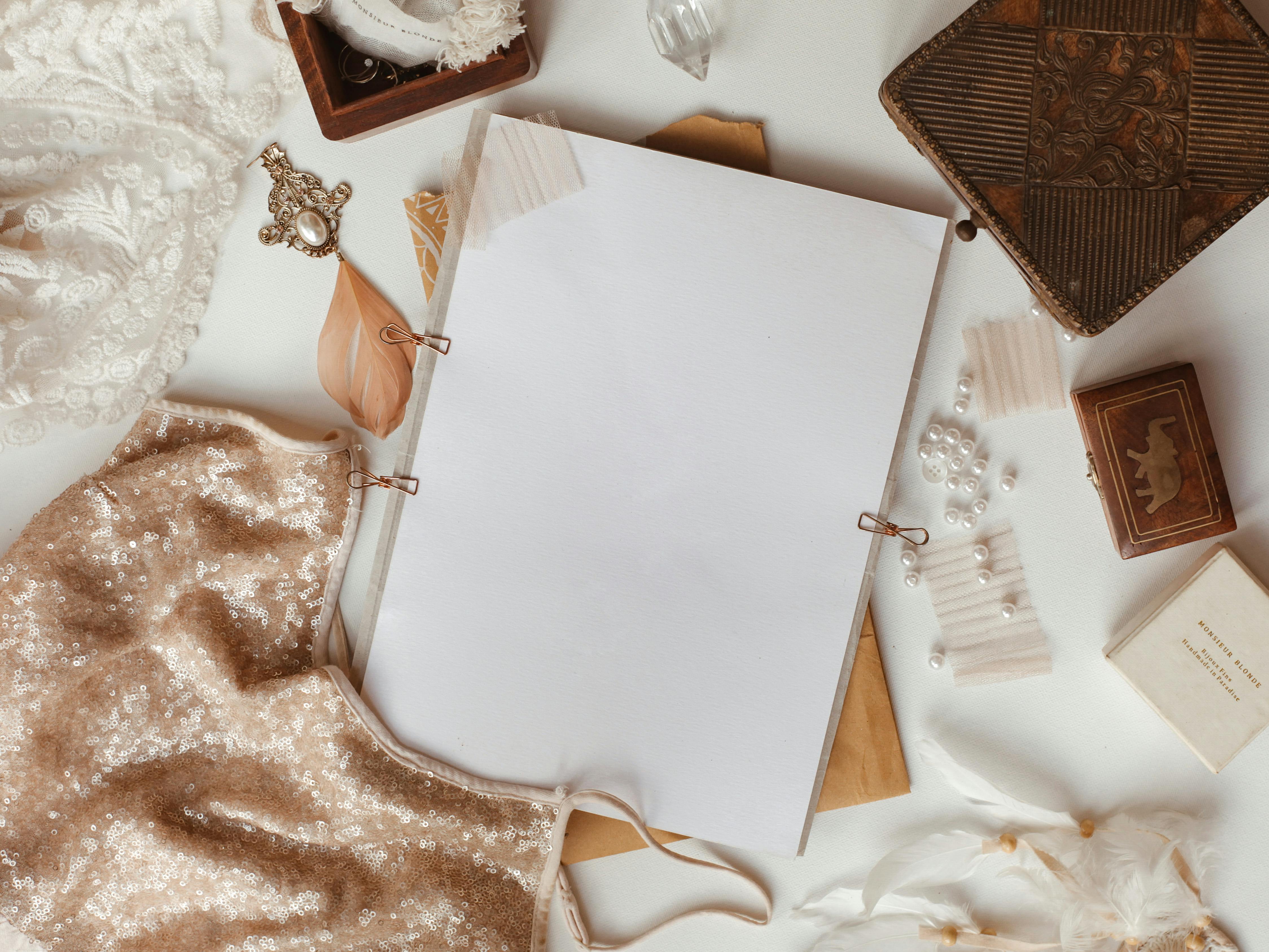 Blank Paper Beside Jewelry Boxes · Free Stock Photo, image size:4497x3373