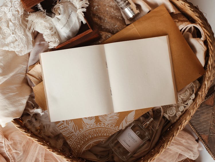 Paper Notebook In Basket