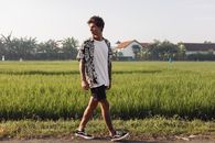 Man Walking in Countryside 
