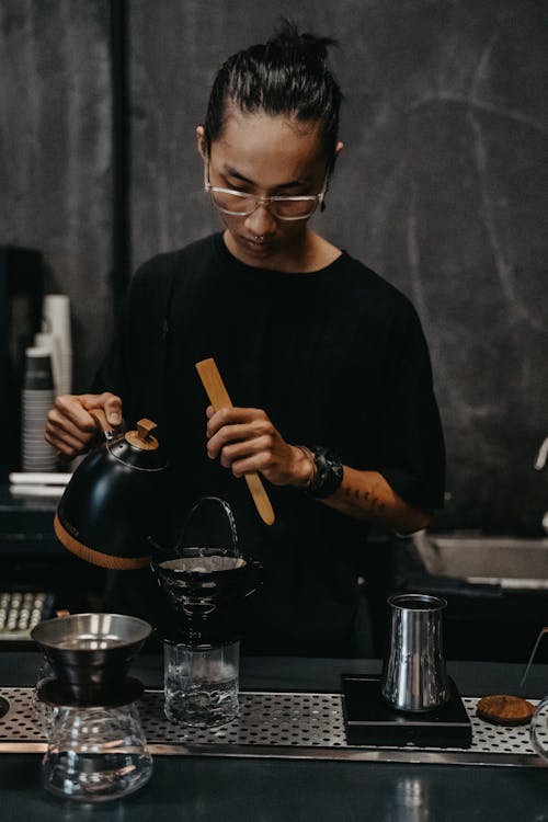 A Man Making Coffee