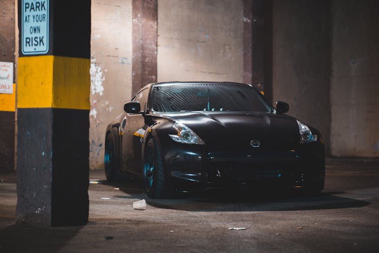 Sports Car In Underground Parking Lot