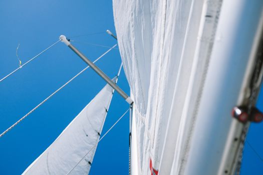 White Sailboat on Sea Under Blue Sky