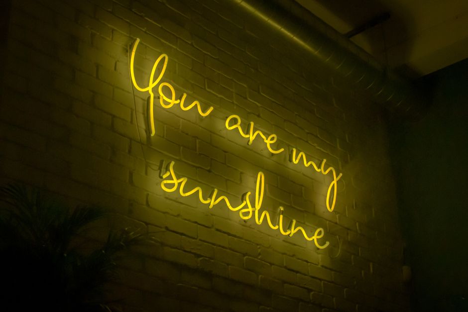 neon sign bedroom wall