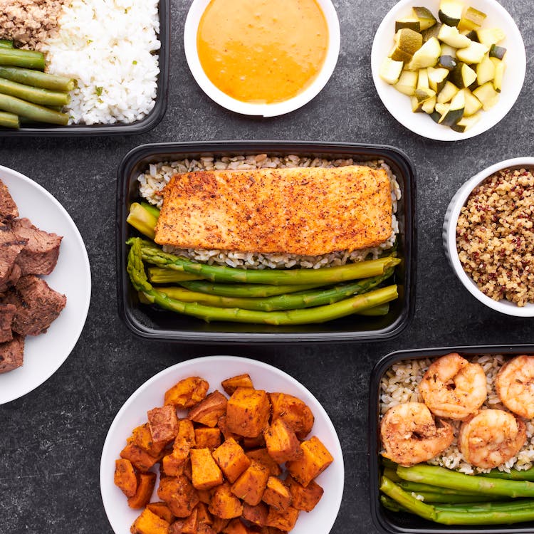 Top View Of Dishes On Table