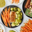 Sliced Cucumber and Carrots on White Ceramic Plate