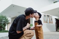 Father Kissing his Little Son 