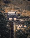 Built Structure with Pipes on Slope