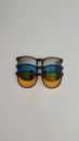 Collection of stylish feminine sunglasses on white background