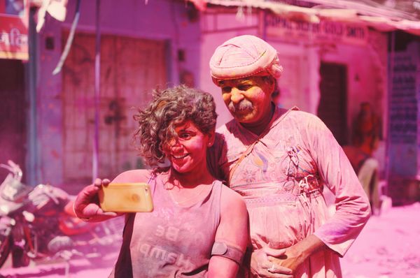 Colorful Indian festival moment