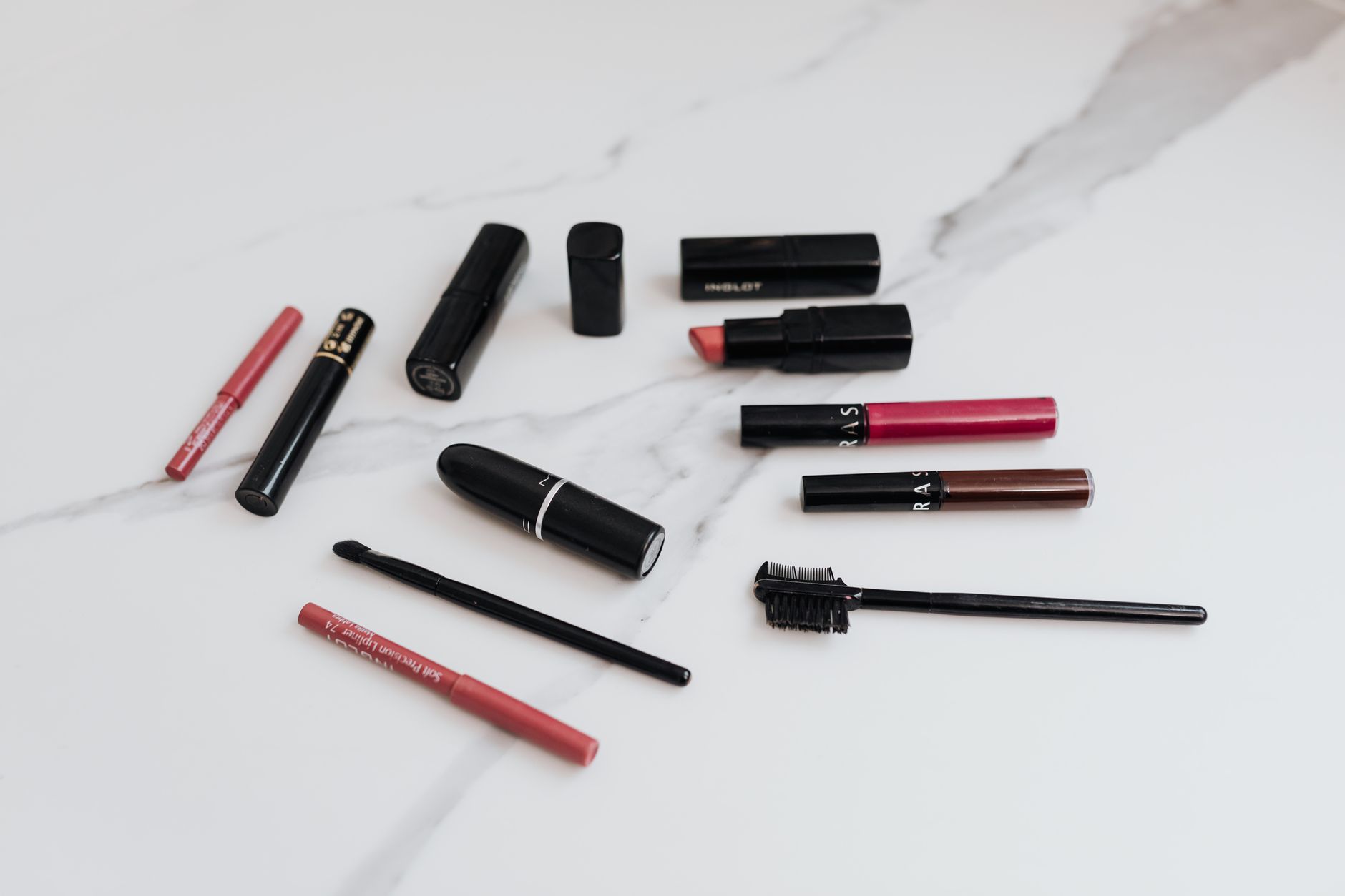 MAC lipsticks displayed on counter