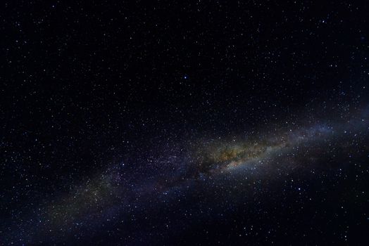 迷人的夜空、银河系和无数的恒星共同构筑了一幅美丽的宇宙图景