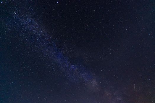晴朗的夜空中，银河与星野的迷人景色，非常适合天文爱好者