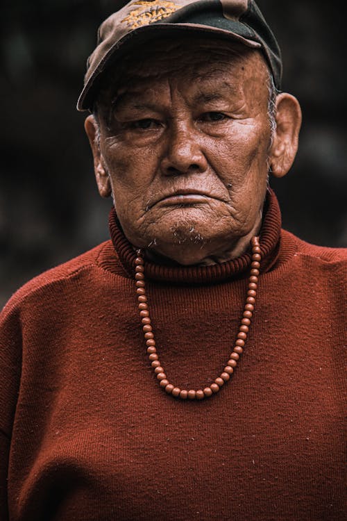 Elderly Man in Close Up Photography