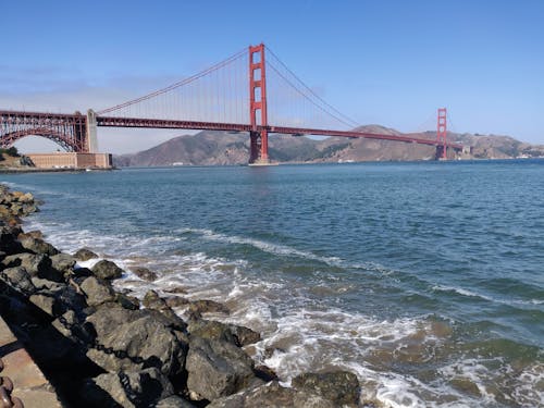 Free stock photo of bridge, golden bridge, road