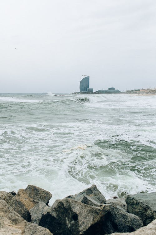 Free Waves on Sea Shore Stock Photo