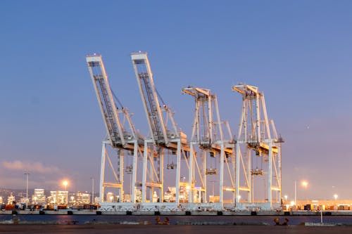  Cargo Steel Cranes on Dock