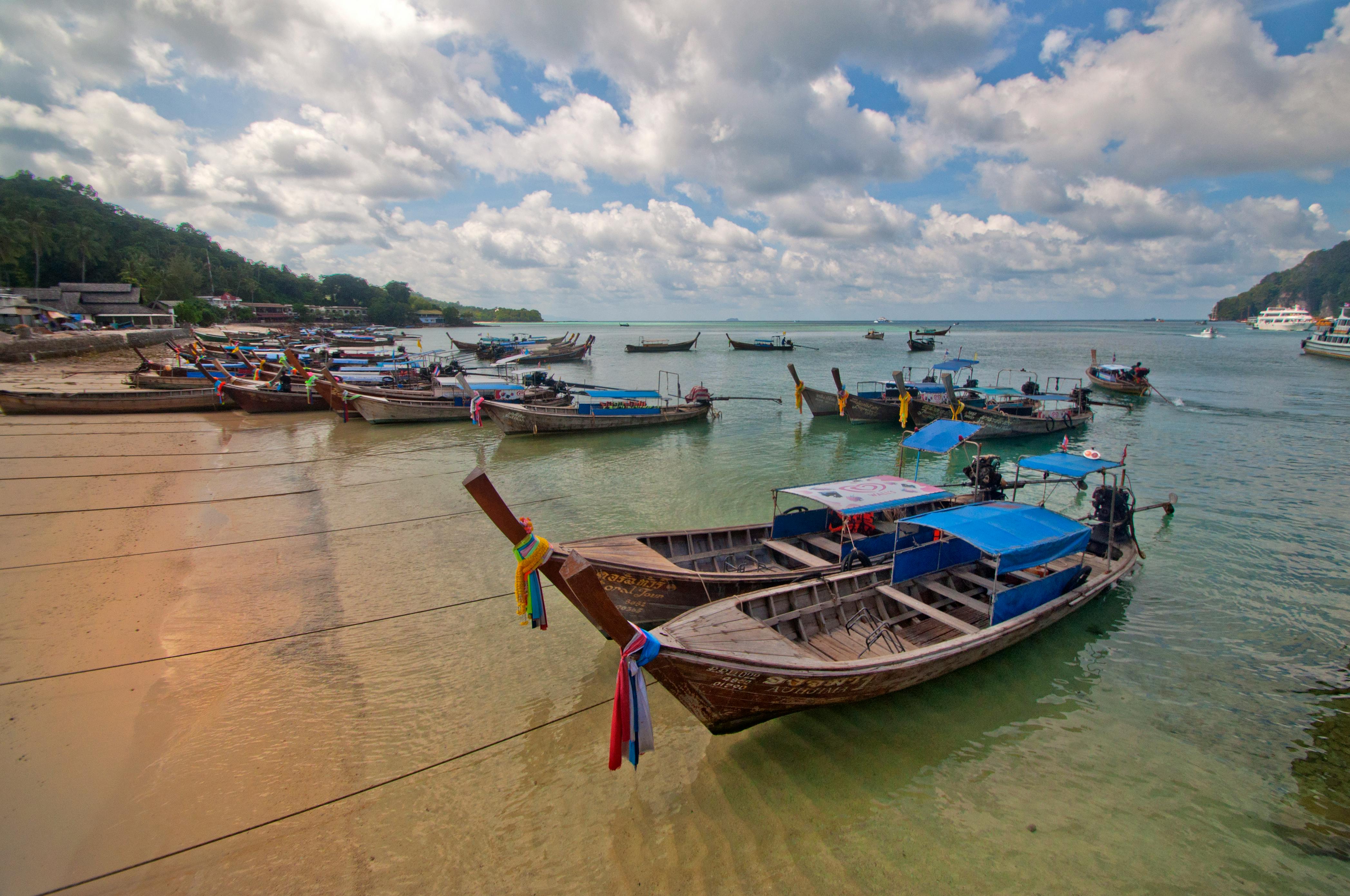 Free stock photo of blue sky, boat, clouds