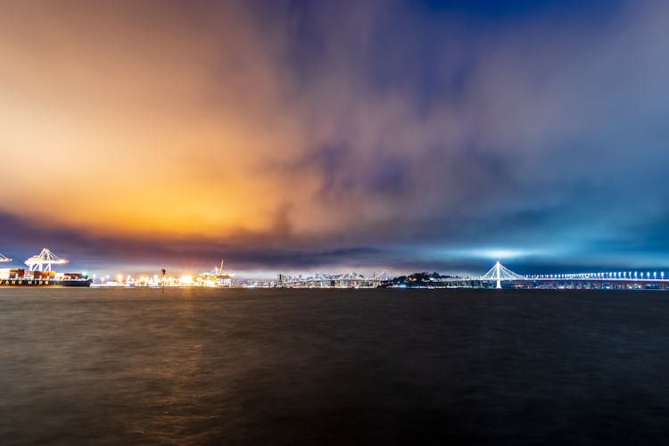 The View Of San Francisco City From The Bay At Night