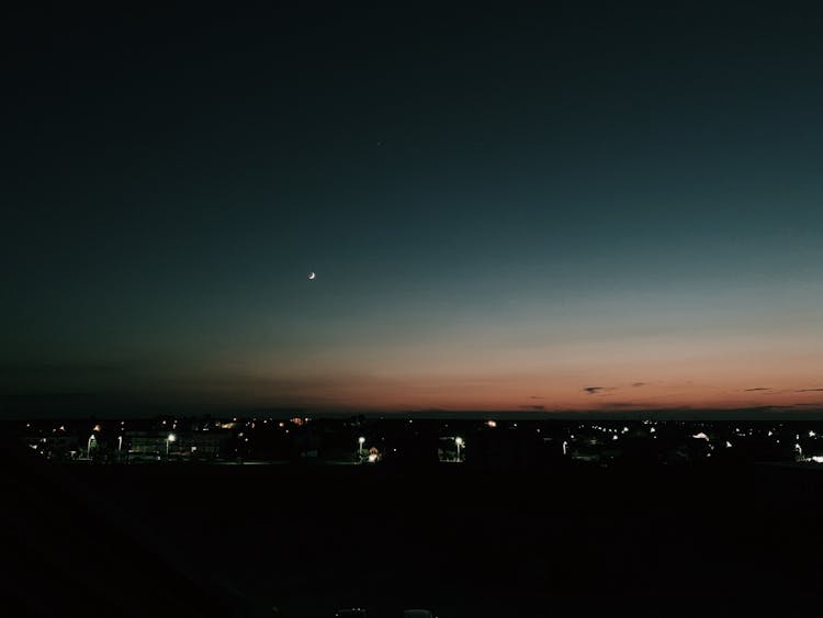 Late Evening Sky Over Small Town