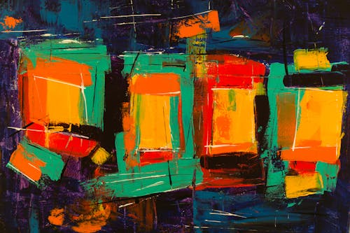 Abstract Painting in Vibrant Colors