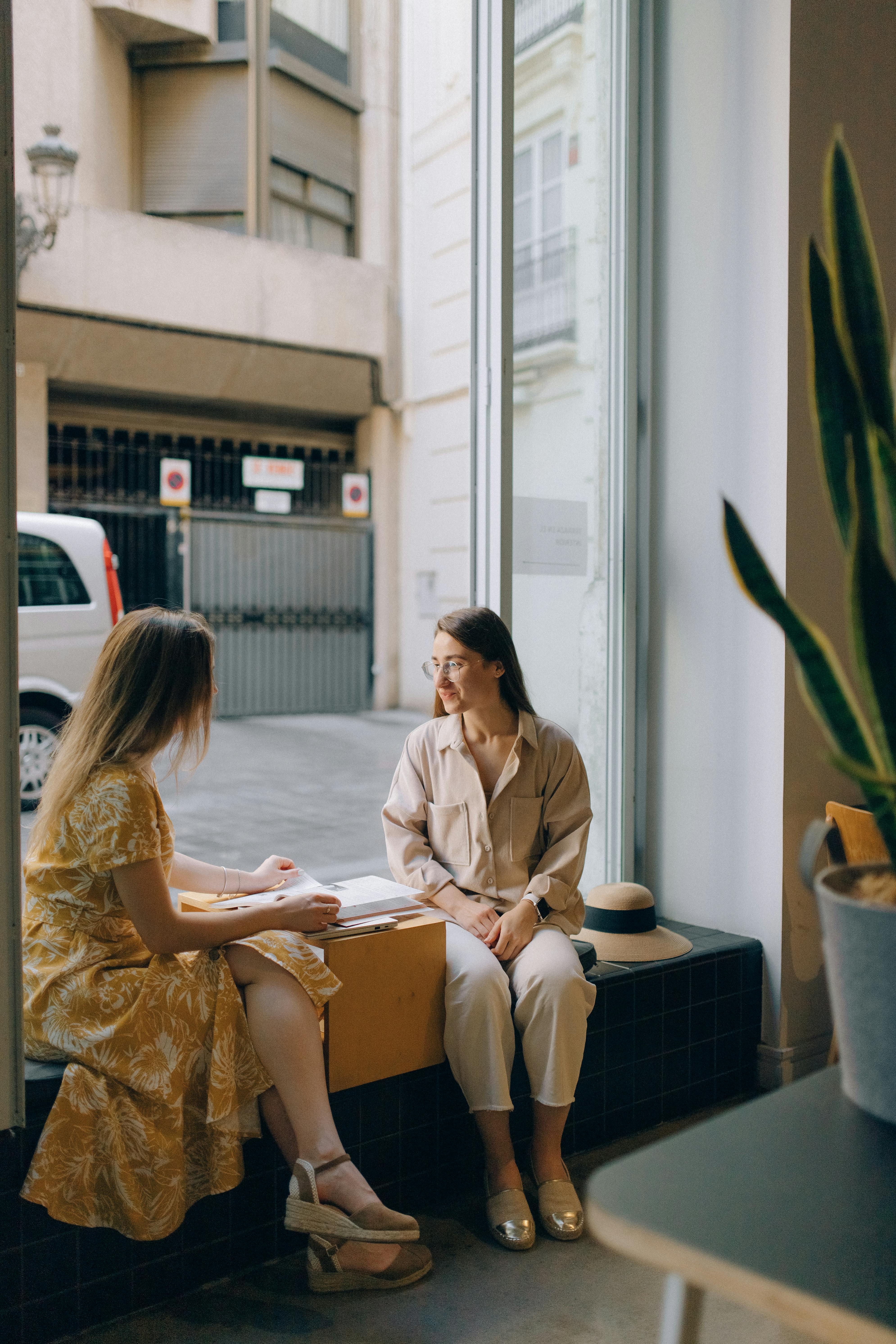 two women having a conversation