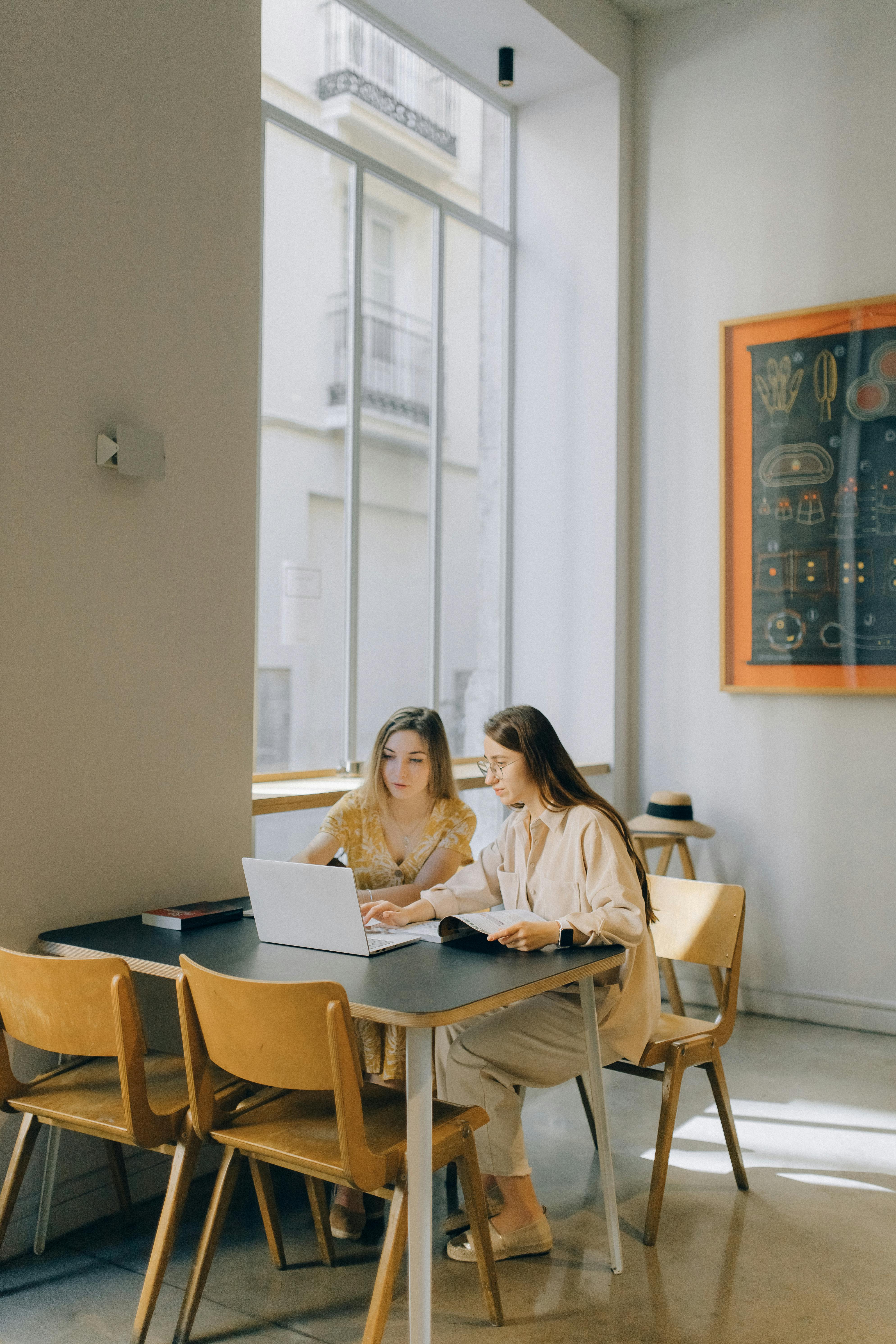 Women Studying on the Table