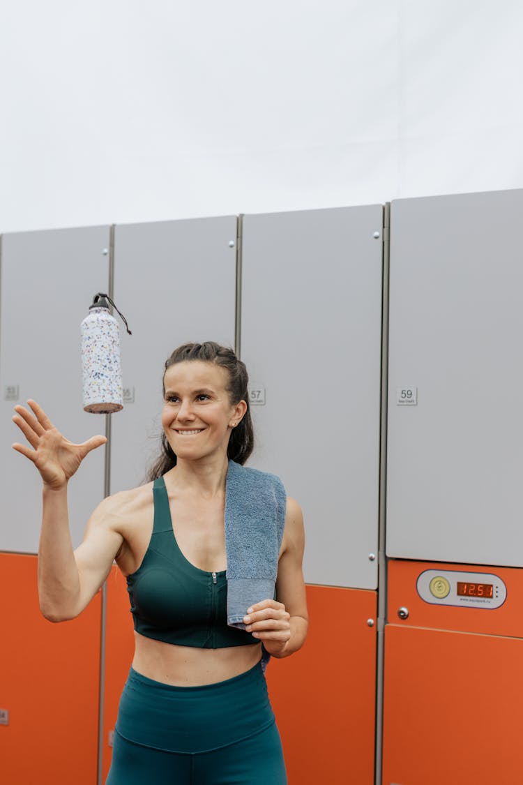 Woman Catching A Tumbler